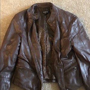 Bebe brown leather jacket